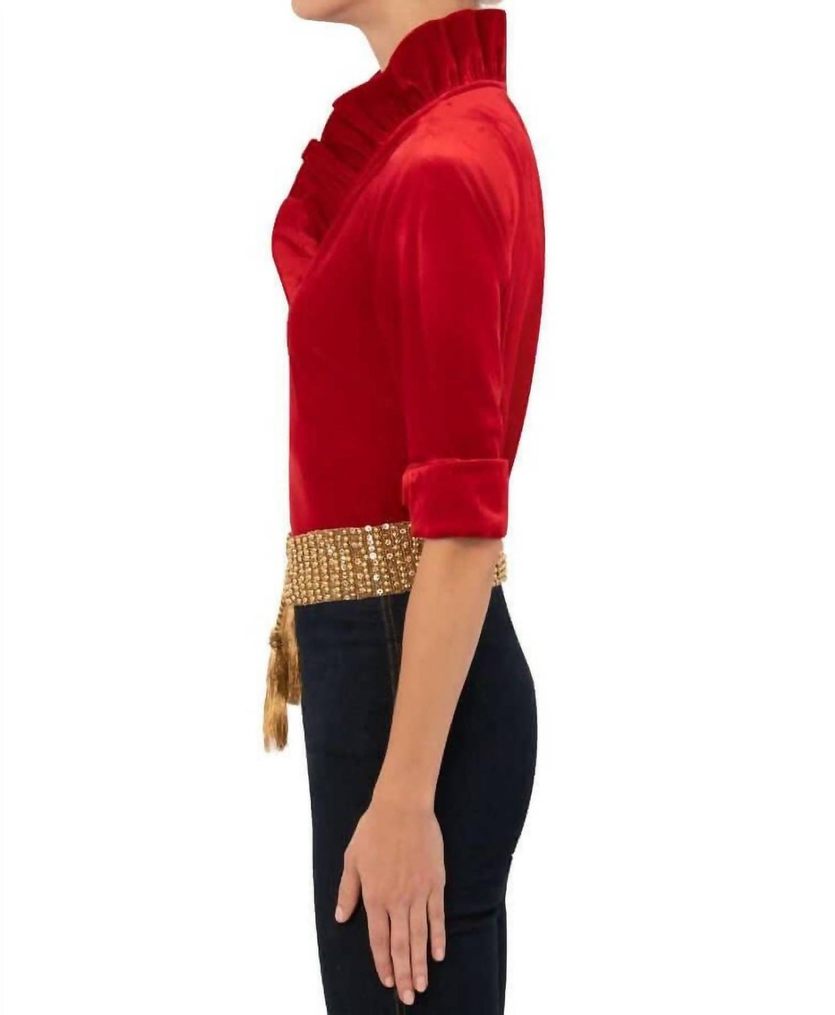 Gretchen Scott - Ruffle Neck Top