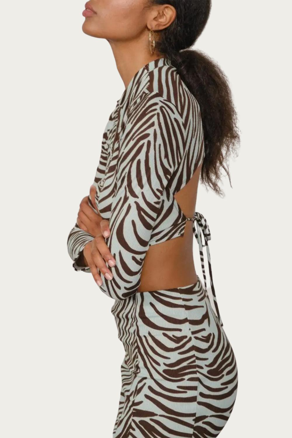 OPEN-BACK TOP AND MIDI SKIRT SET