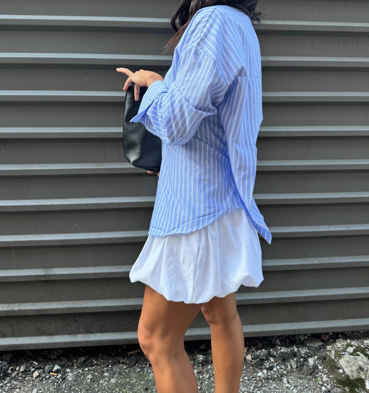 Blue Blush - Schooled Bubble Mini Skirt