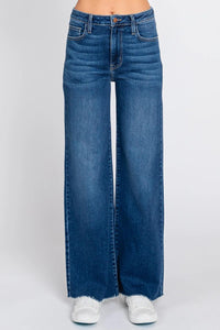 Letter To Juliet - Paola A-line Scissor Hem Wide Leg Jeans