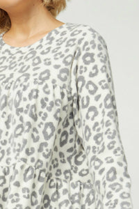 Entro - Animal Print Tiered Top