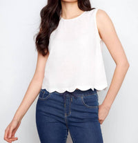 Charlie B - Sleeveless With Scalloped Edge Top