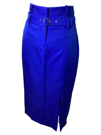 Tea & Cup - Women's High Rise Side Slit Belted Skirt