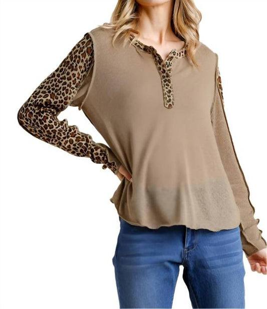 Umgee - Leopard Trimmed Top