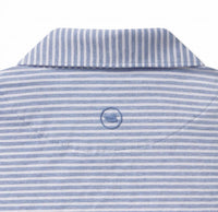 Southern Marsh Men's Nantucket Relaxed Stripe Polo Shirt in french blue - men's shirt - alternate view