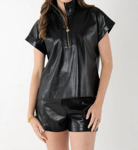 Emily Mccarthy - Vegan Leather Poppy Pullover