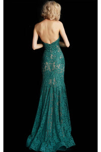 Jovani - Lace Strapless Mermaid Gown