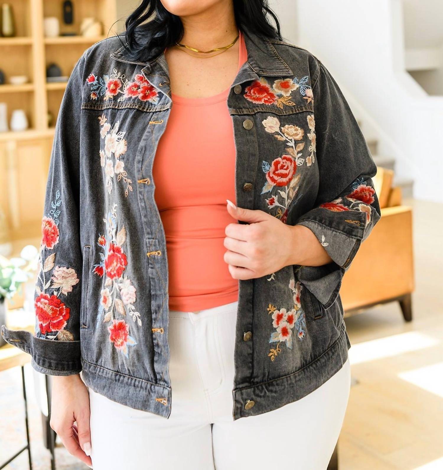 Andree By Unit - Lovely Visions Flower Embroidered Jacket