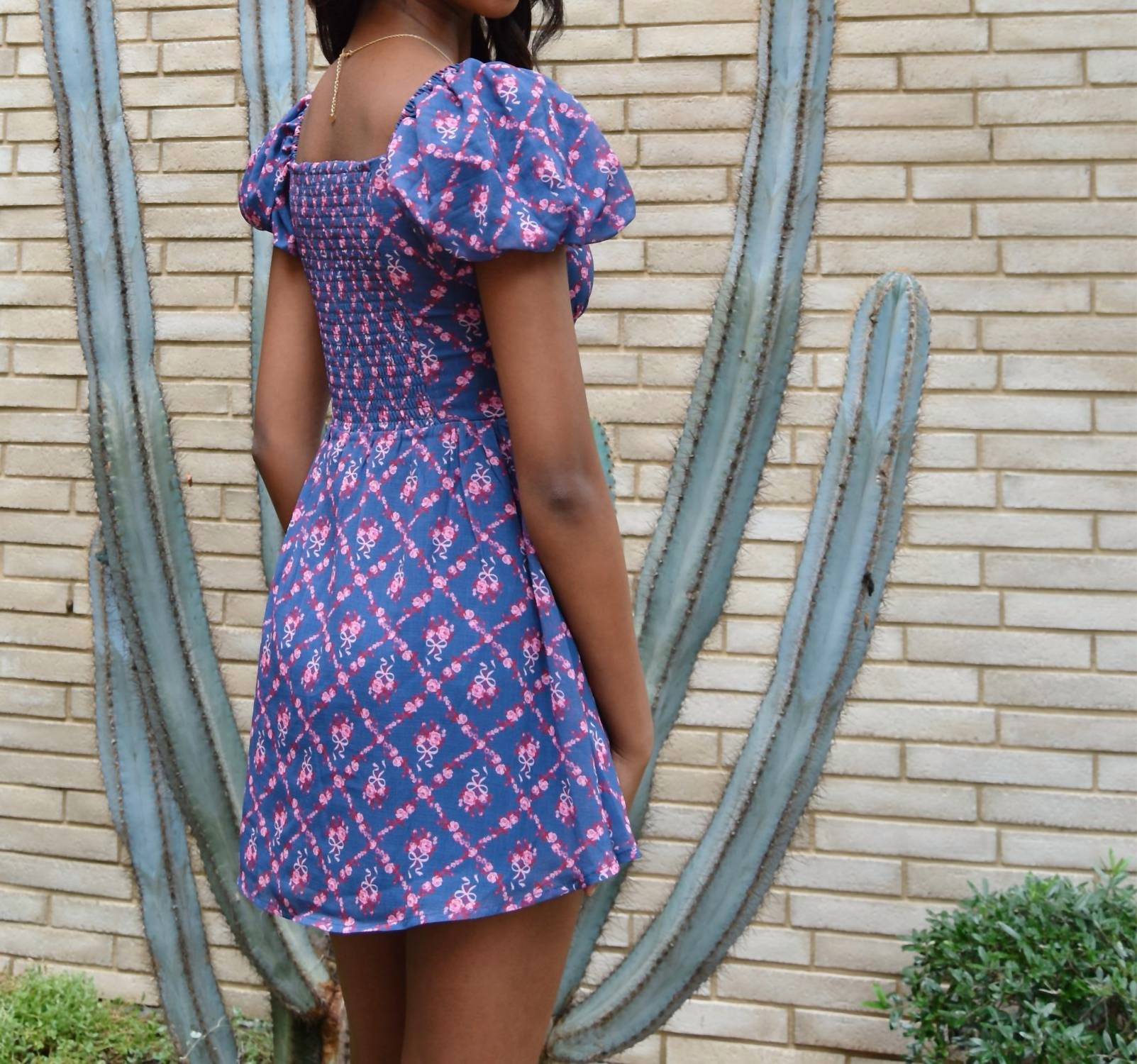 Katie J NYC Sailboat Trellis Greta Dress in purplefloral - kids' dress - detail view