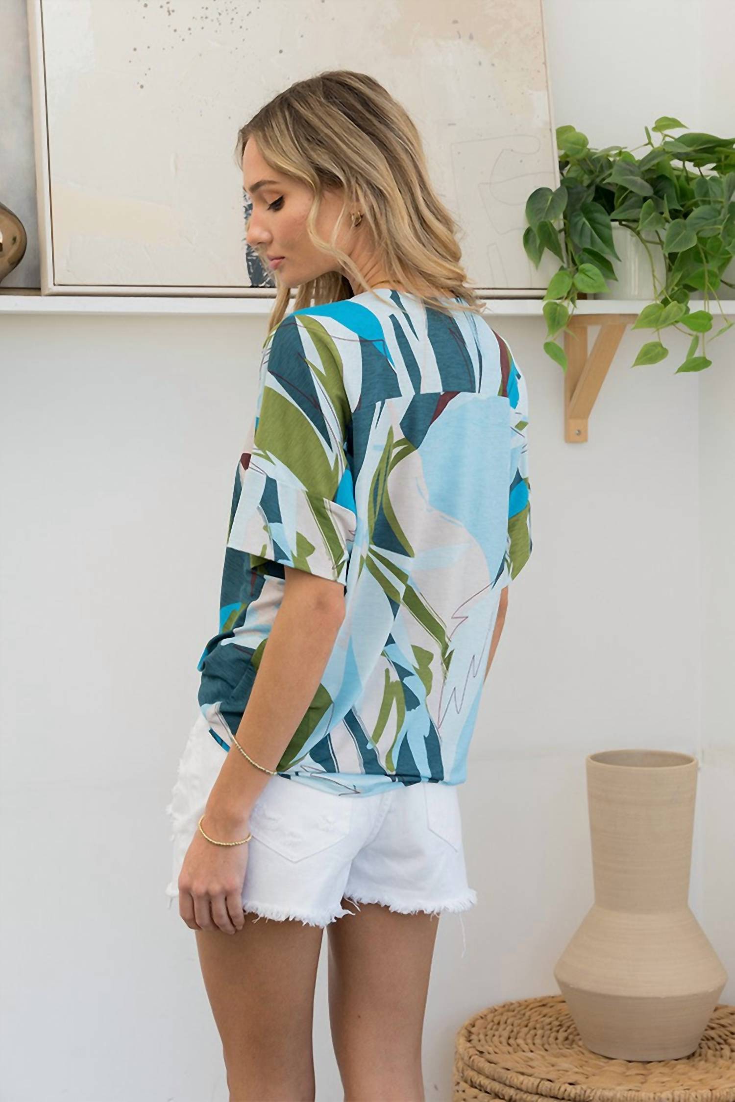 Sew In Love - Front Pleat Short Sleeve Blouse