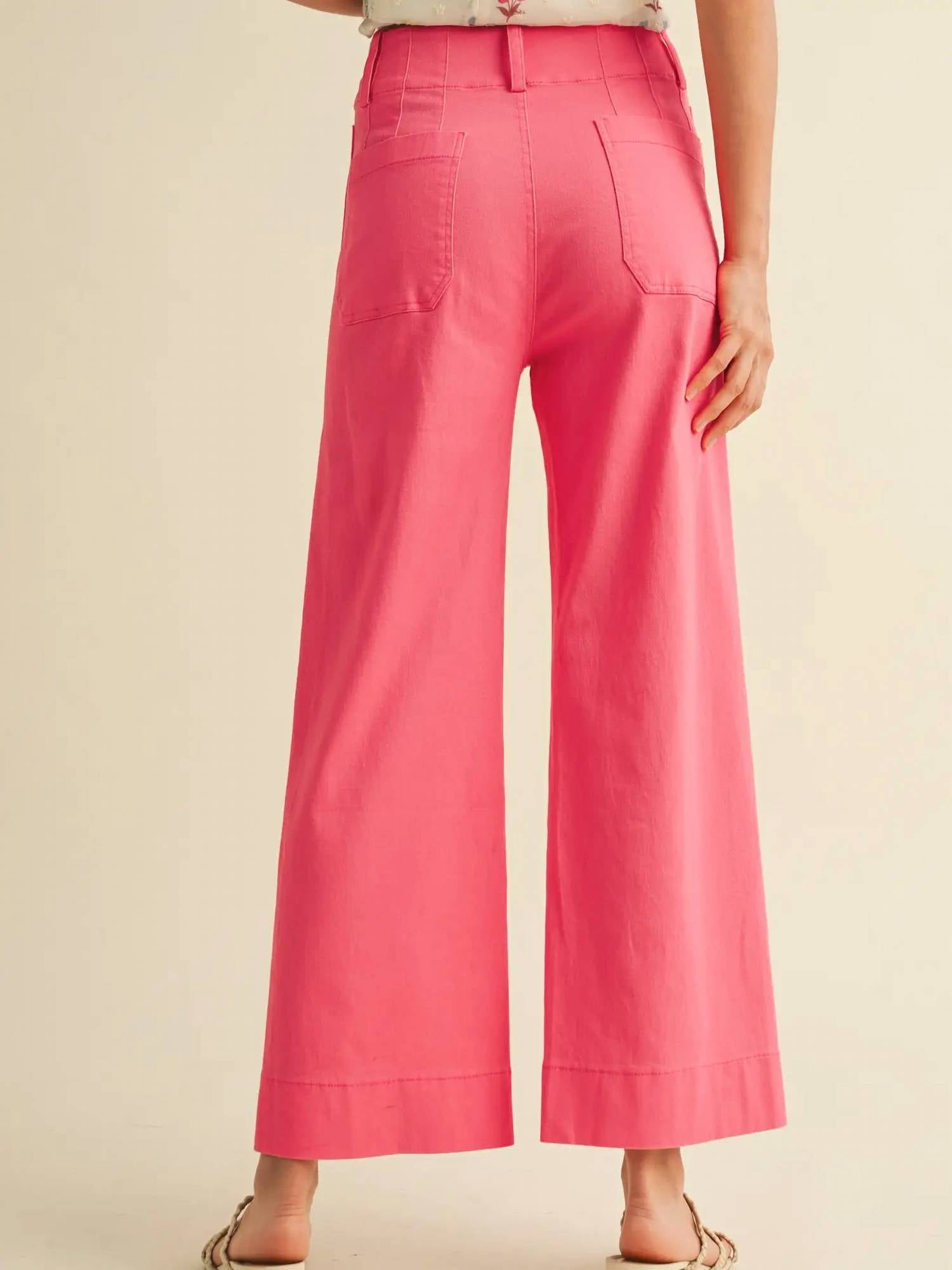 &Merci - High Waist Cropped Wide Leg Pants