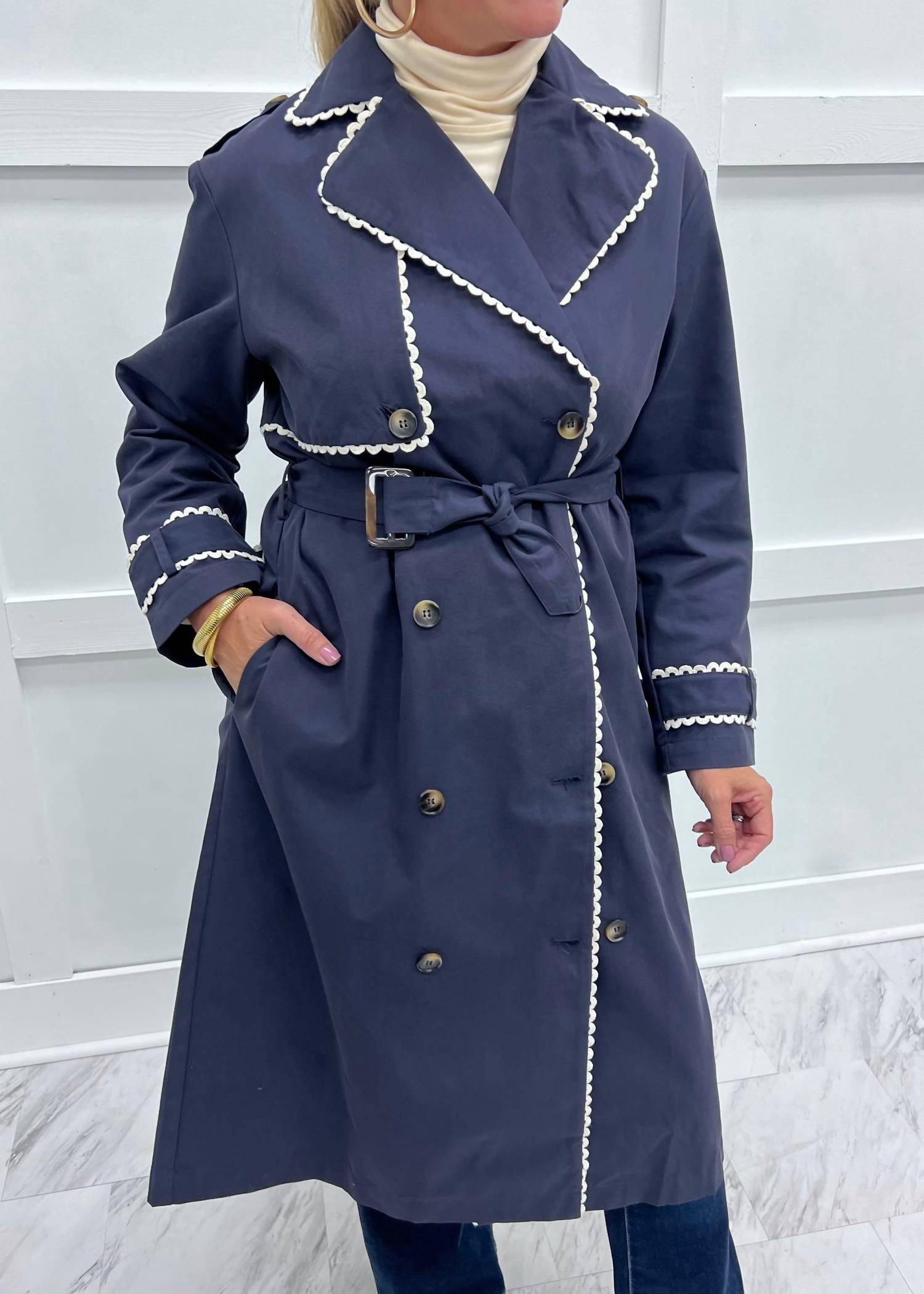 Mable - Scalloped Trench Coat