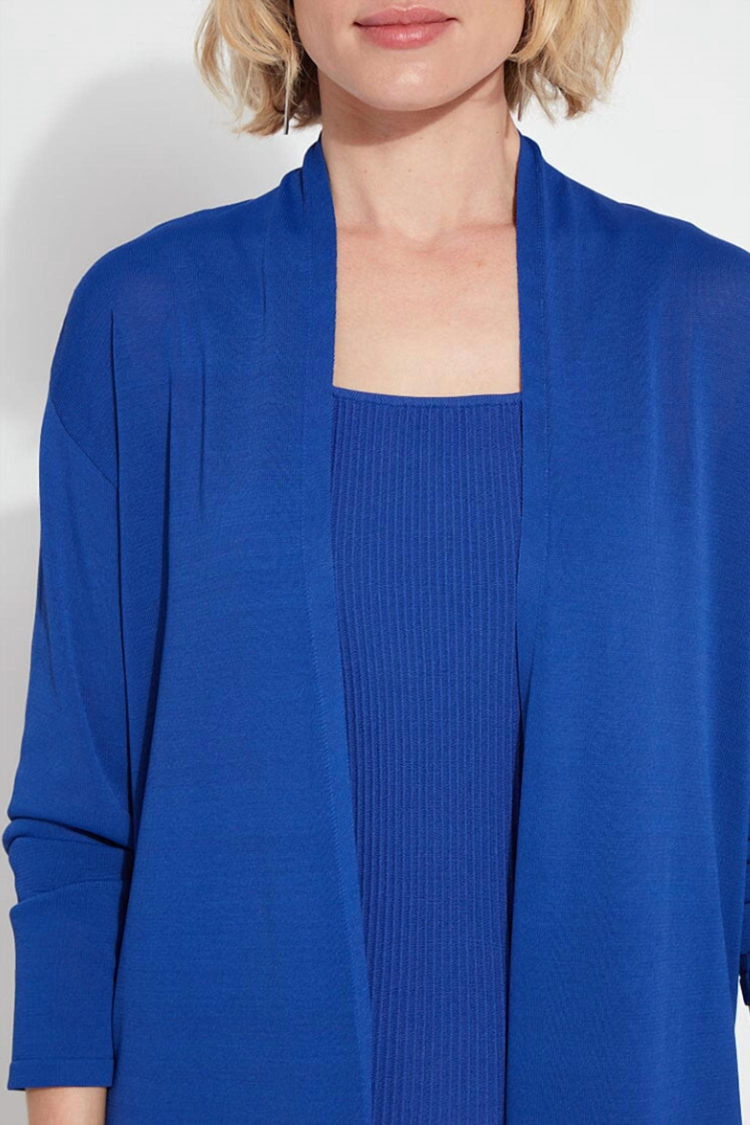 Lysse Avril Knit Duster in cobalt pop - women's sweater - view 4