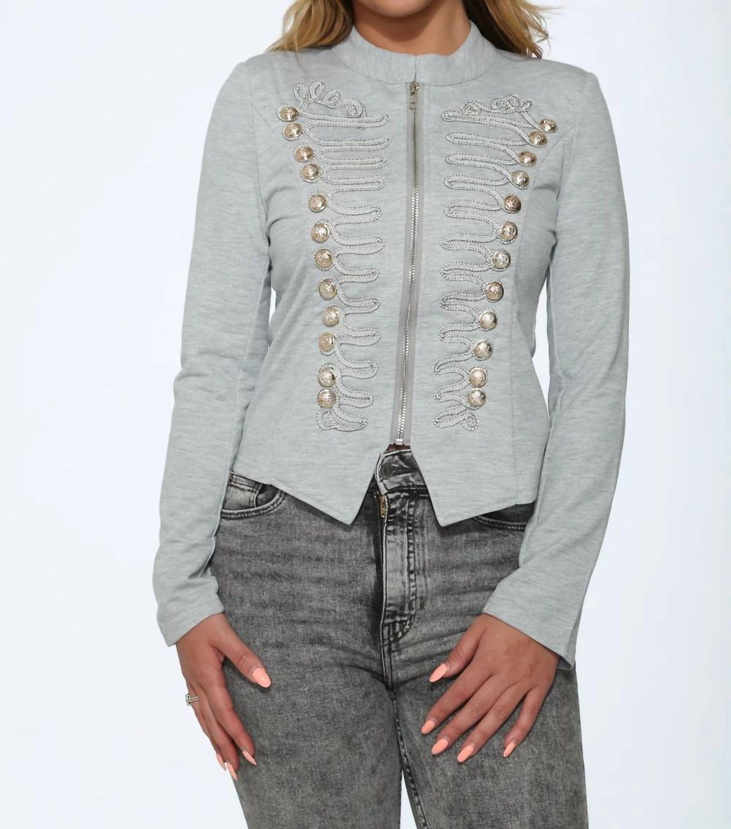 Orchid Bloom - Passementerie Detailed Military Jacket