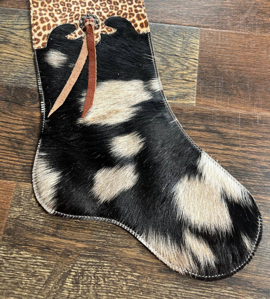 Showman - Cowhide Christmas Cheetah Cuff Stocking