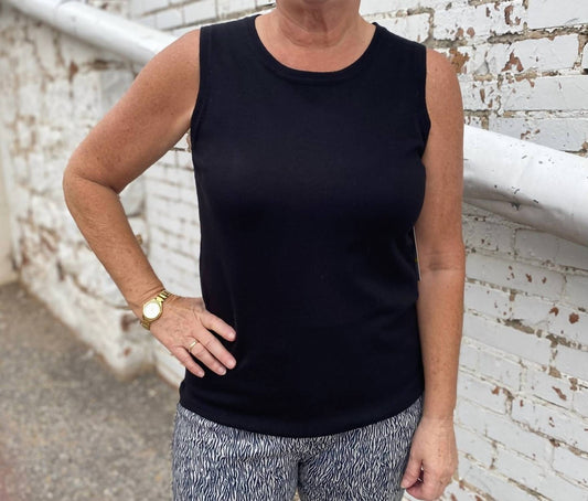 Multiples - Black Sweater Tank