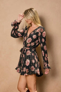 Dress Forum - ALL FOR YOU PLEATED LONG SLEEVE ROMPER