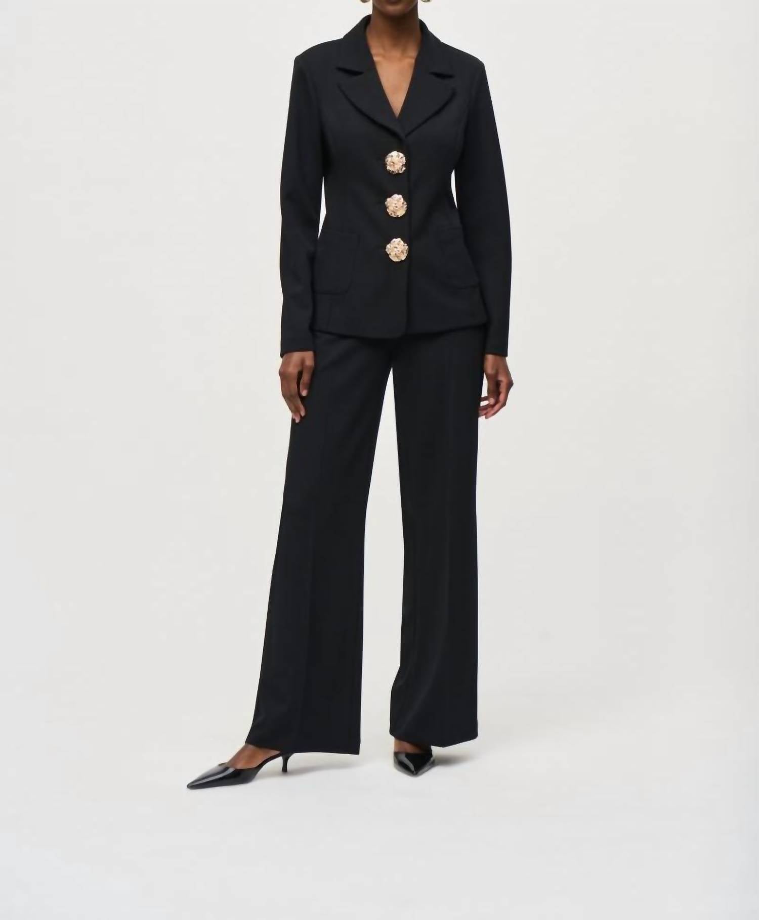Joseph Ribkoff - Statement Button Long Sleeve Blazer Jacket