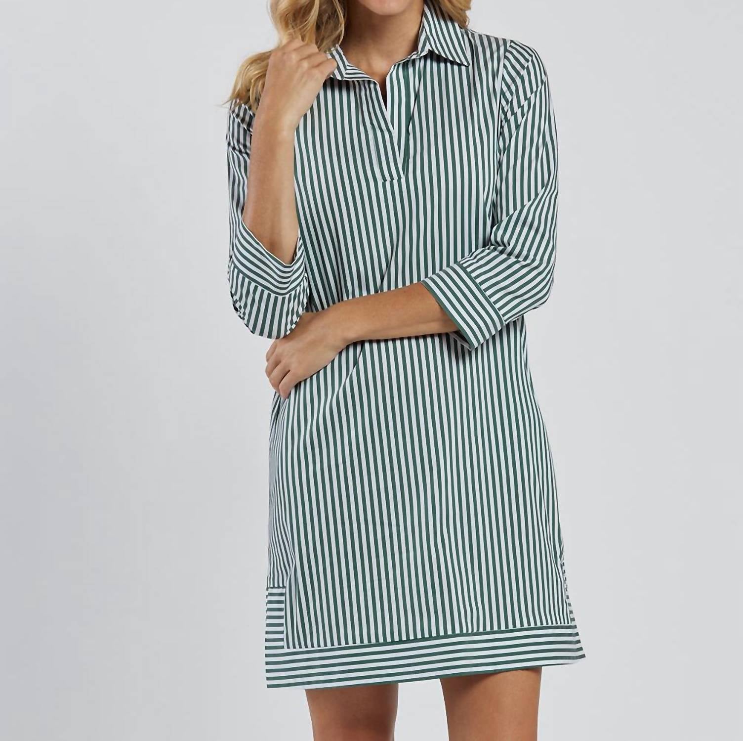 Jude Connally - Finley Cotton Shirting Striped Dress