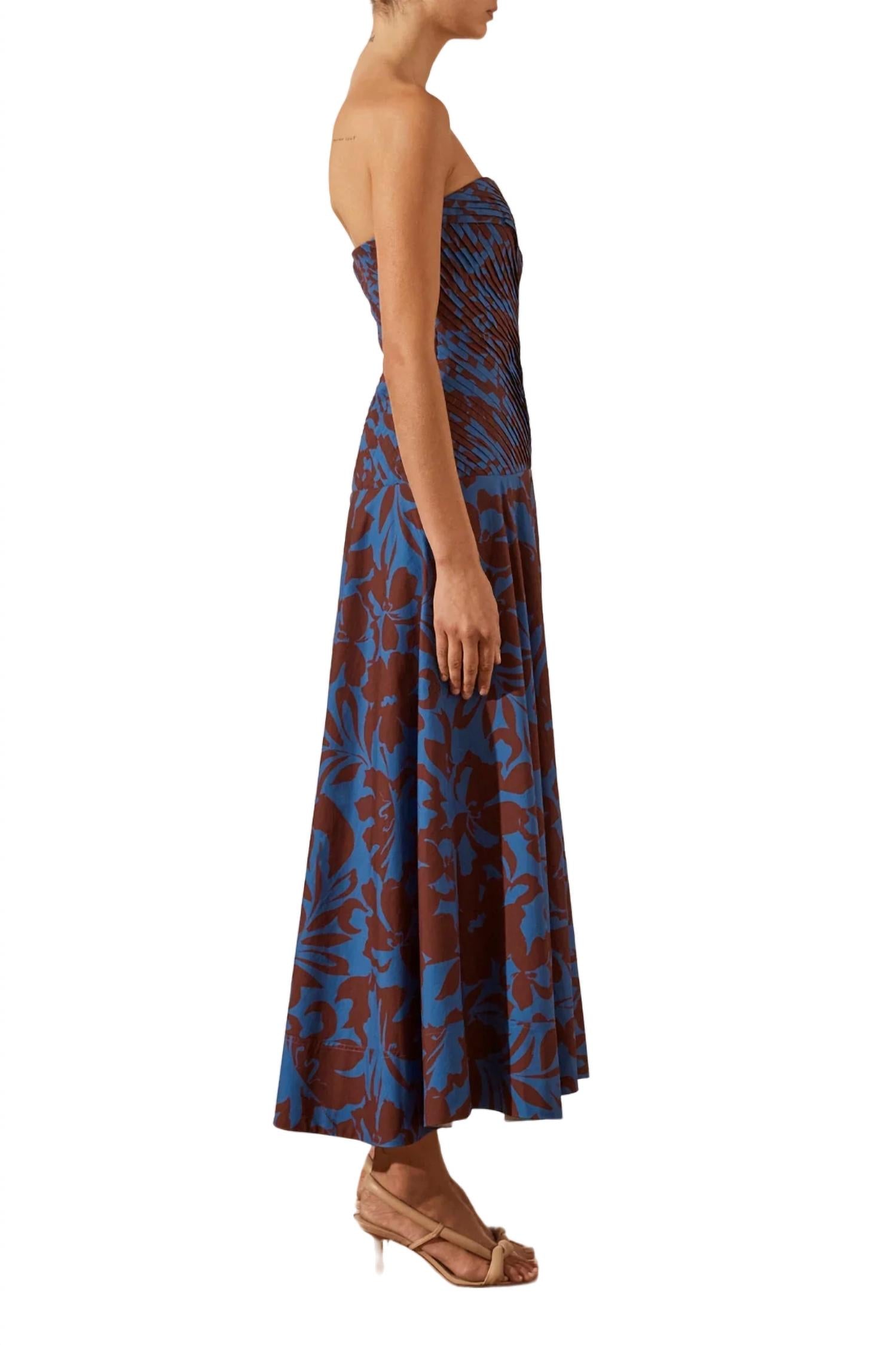 Shona Joy - CATIA STRAPLESS PLEATED MIDI DRESS