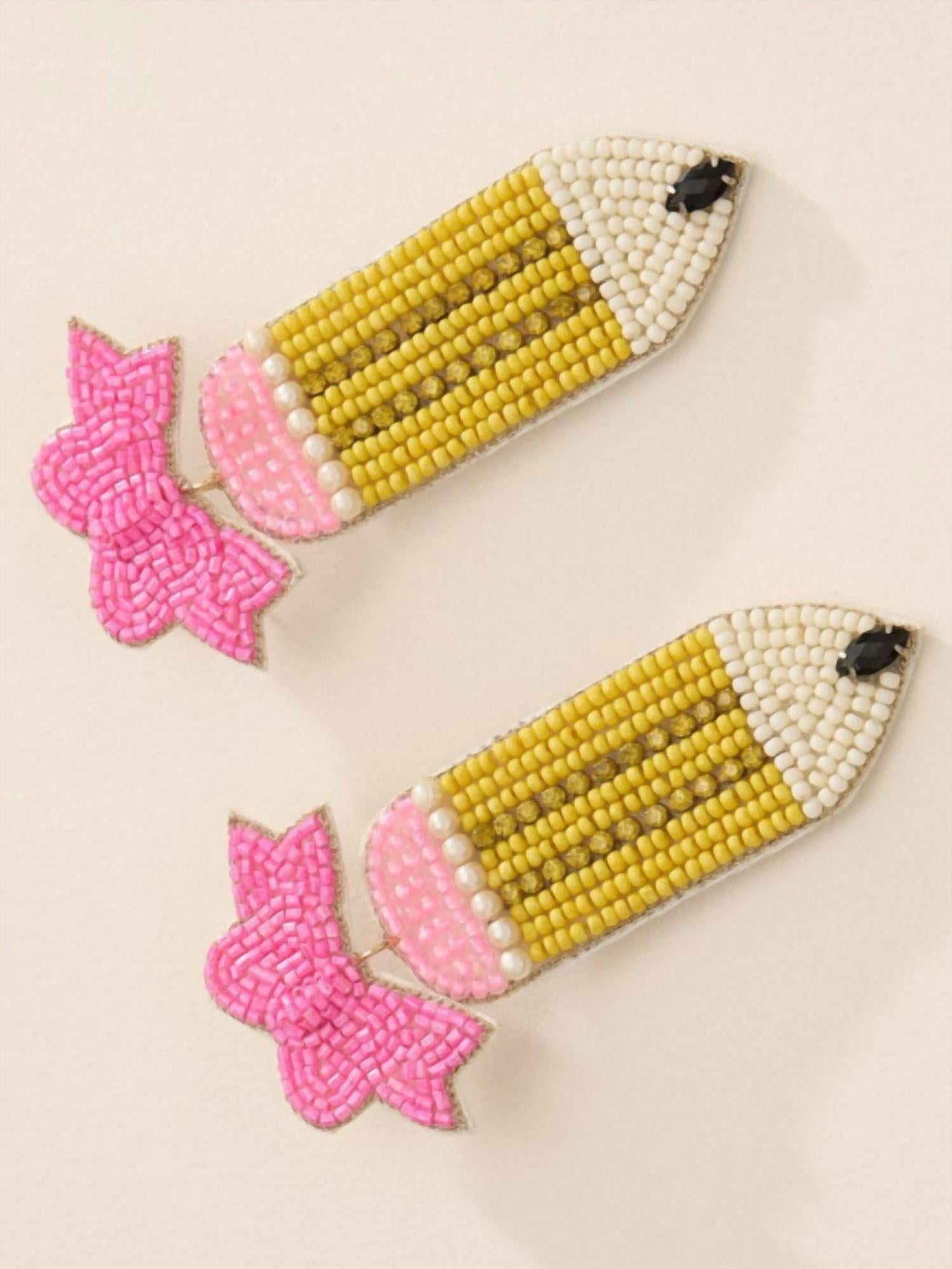 Lilla Haven - Women's Beaded Pencil Earrings