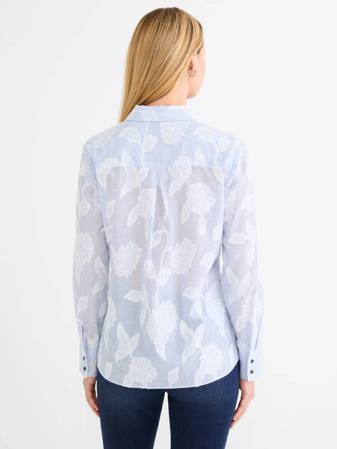Nic + Zoe - STRIPED JAQUARD TOP