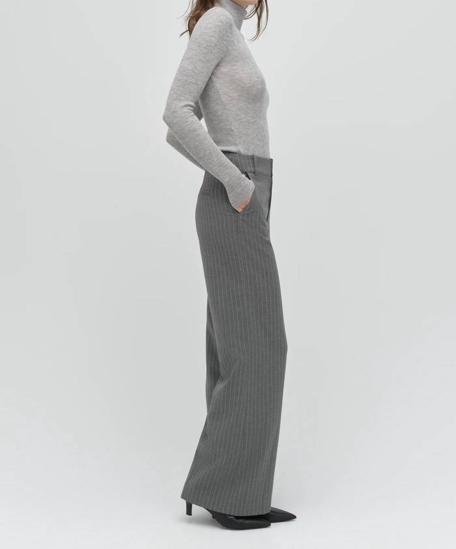 Favorite Daughter Amelia Long Sleeve Top in melange grey 1 - women's long sleeve top - detail view
