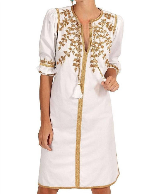 Gretchen Scott - Hand Embroidered Cotton Cleopatra Dress