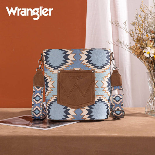 Wrangler - Aztec Distressed Print Dual Sided Print Crossbody