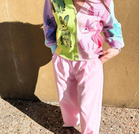 Queen Of Sparkles - Rainbow Colorblock Easter Bunny Cardigan