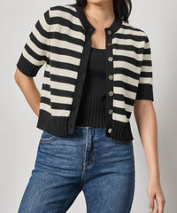 Lilla P - Elbow Sleeve Button Cardigan