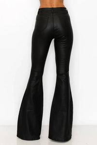 Jc & Jq Jeans - High Waist Coated Pu Super Bell Bottom Pants