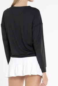 Lucky in Love Hype Long Sleeve Top in love hype long sleeve in black - women's long sleeve top - view 4