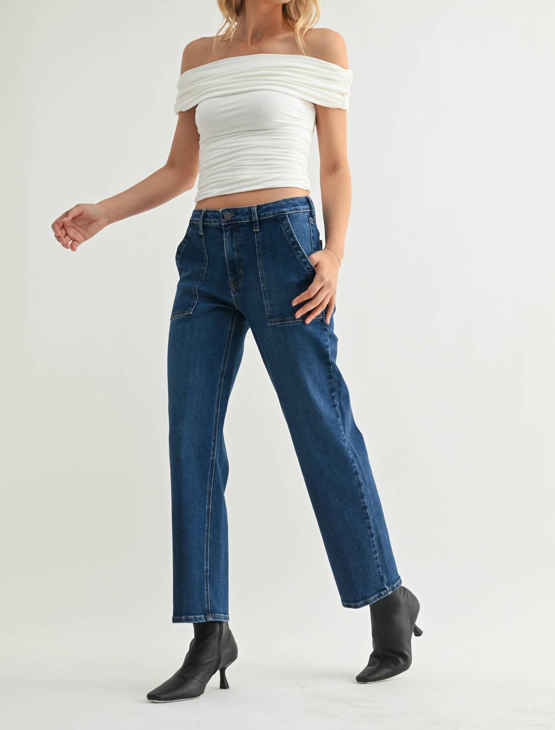 Just Black Denim - Utility Pocket Straight Jeans