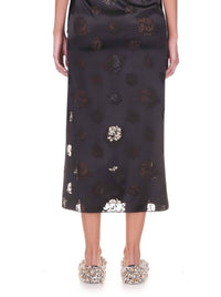 Marina Moscone - Floral Devoré Midi Skirt