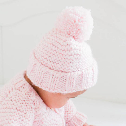 Huggalugs - Baby Girls Pom Pom Hat