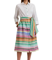 Hinson Wu - Robin 3/4 Sleeve Multi Linen Dress