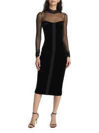 Chiara Boni - Calanta Velvet Illusion Midi-Dress