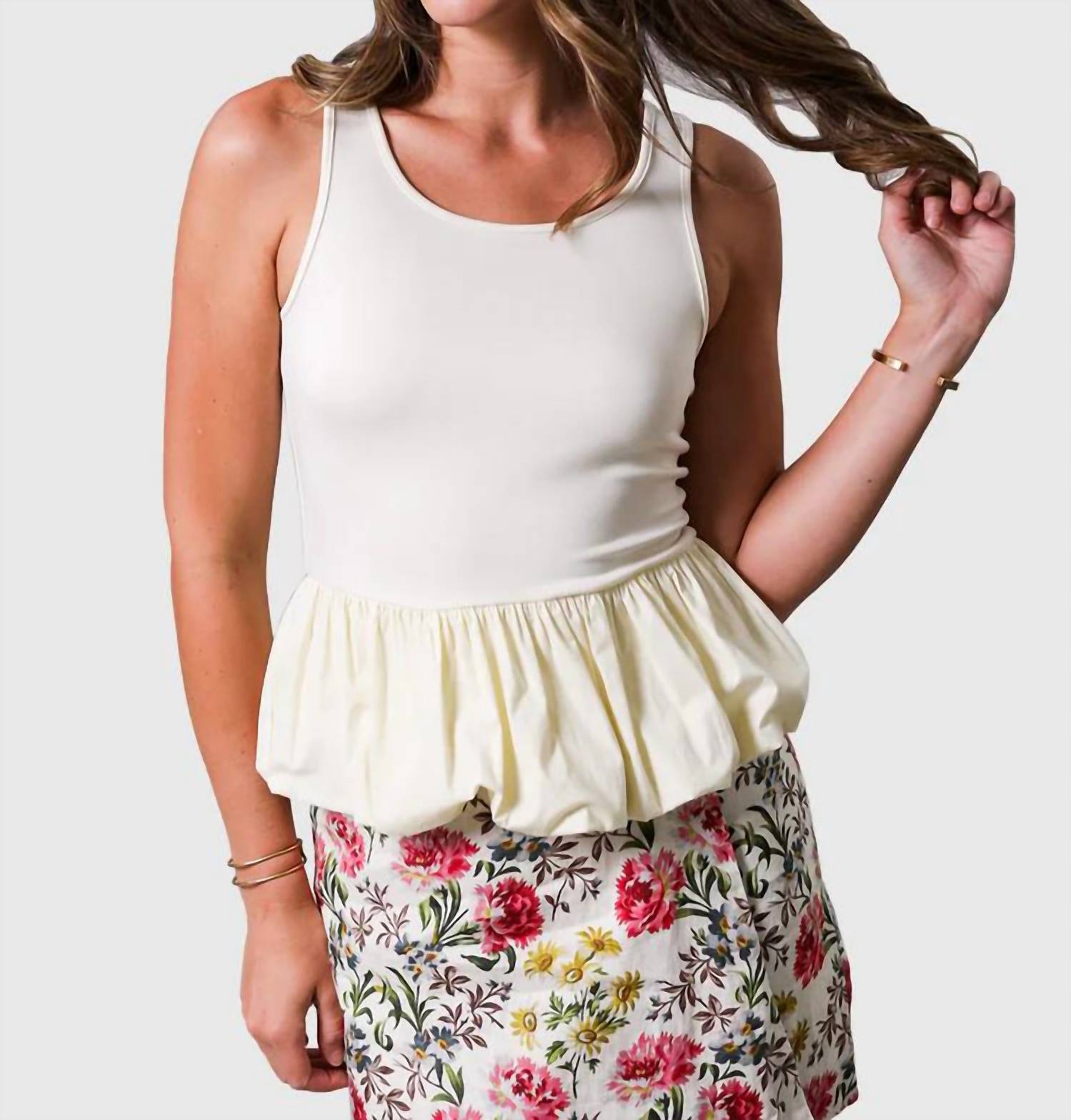 West Of - Bella Sleeveless Peplum Top