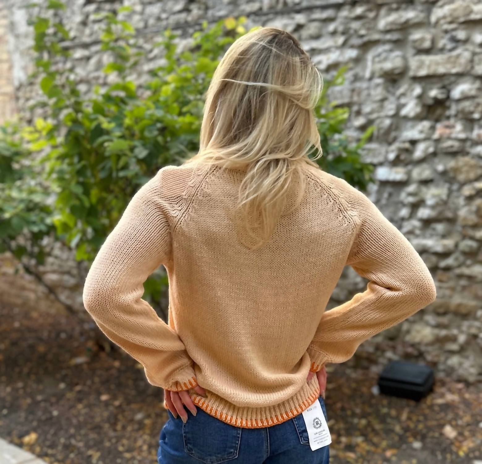 So Me Pumpkin Patch Pretty Sweater in beige - women's sweater - detail view