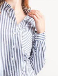 Papillon - Striped Cotton Button Front Shirt