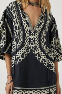 SCARLETT POPPIES Portofina Mini Dress in onyx - women's dress - view 4
