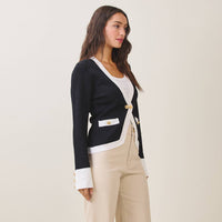 Able - Contrast Knit Cardigan