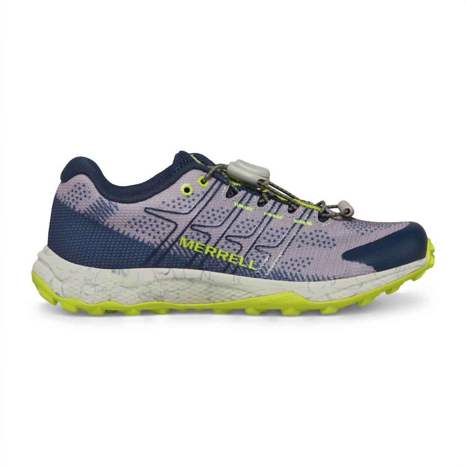 MERRELL Little Kid's Moab Flight Low Sneaker in grey navy citron - kids' sneaker