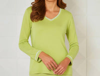 French Kyss - Women's Stitched V Neck Top