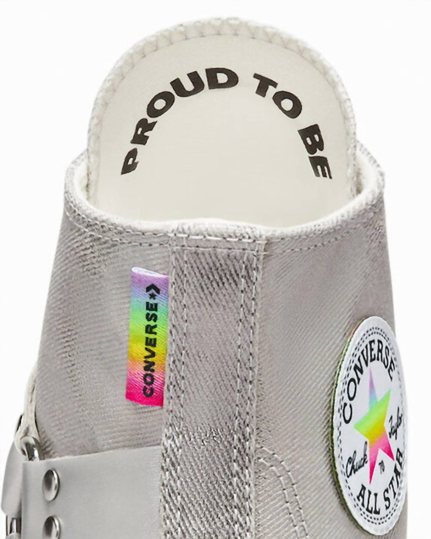 Converse Unisex Chuck 70 Pride Hi Top Sneakers in silver - women's sneaker - view 9