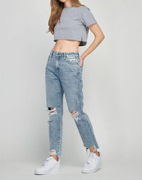 Hidden - Tracey High Rise Cropped Straight Fit Jean