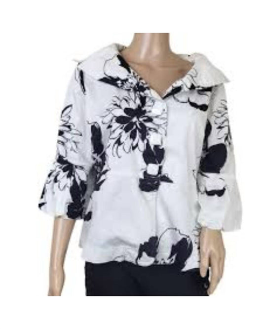 Clara Sun Woo - Floral Jacket With Exaggerated Collar