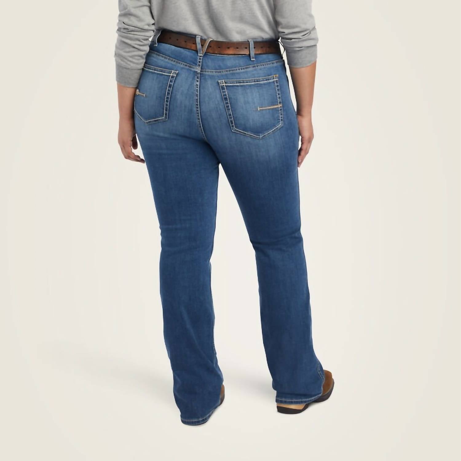 ARIAT Perfect Rise Riveter Boot Cut Jeans - plus in malibu - women's jeans - detail view