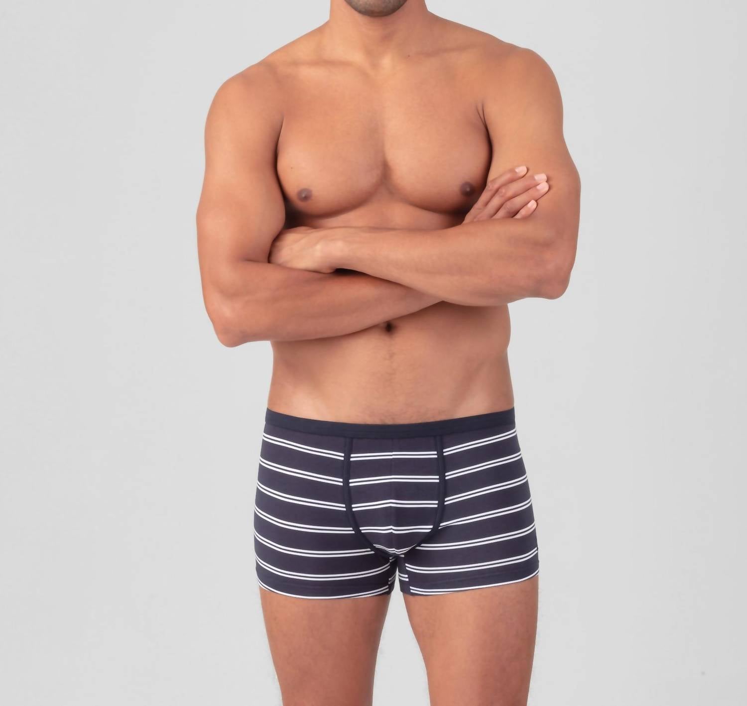 Ron Dorff Boxer Briefs With Double Stripes in navy - men's item